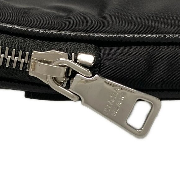 Auth PRADA - Black Yellow Nylon Rubber Saffiano Leather Shoulder Bag - Picture 12 of 16